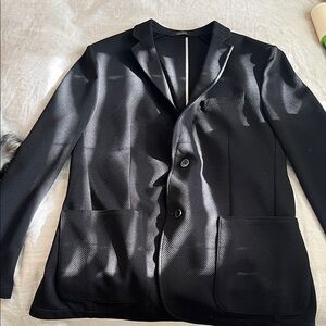 Vince Camuto Slim Fit Stretch Knit Sportcoat Black Blazer Jacket XLT